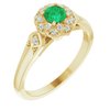 14K Yellow Emerald and .10 CTW Diamond Ring Ref 11925771